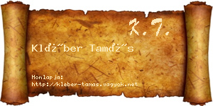 Kléber Tamás névjegykártya